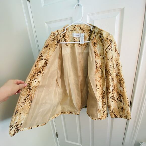 Alfred Dunner Jacket Womens Size 18 Metallic Gold Accent Full Zip Up Lightweight - Picture 4 of 7